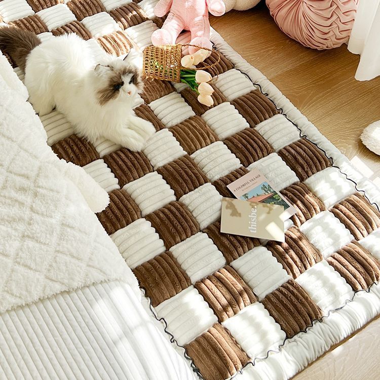 Plush Bedside Mats Non-slip Rectangular Carpet